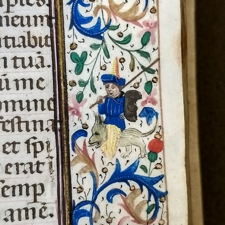 Detail of a hybrid figure from the margins of a Hargret Library manuscript